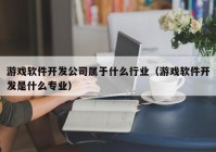 游戏软件开发公司属于什么行业（游戏软件开发是什么专业）